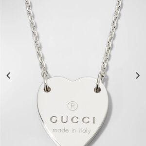 Gucci Silver Heart Pendant Necklace